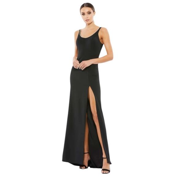Mac Duggal Dresses & Skirts - Mac Duggal Sleeveless Crystal Scoop Neckline Column Gown High Slit 26583 4 NWT